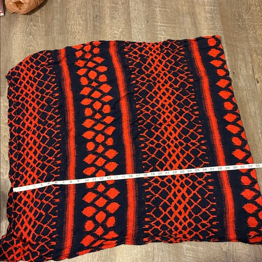Stella & Dot Navy and Red Boho Large Scarf Shawl Coverup Dress